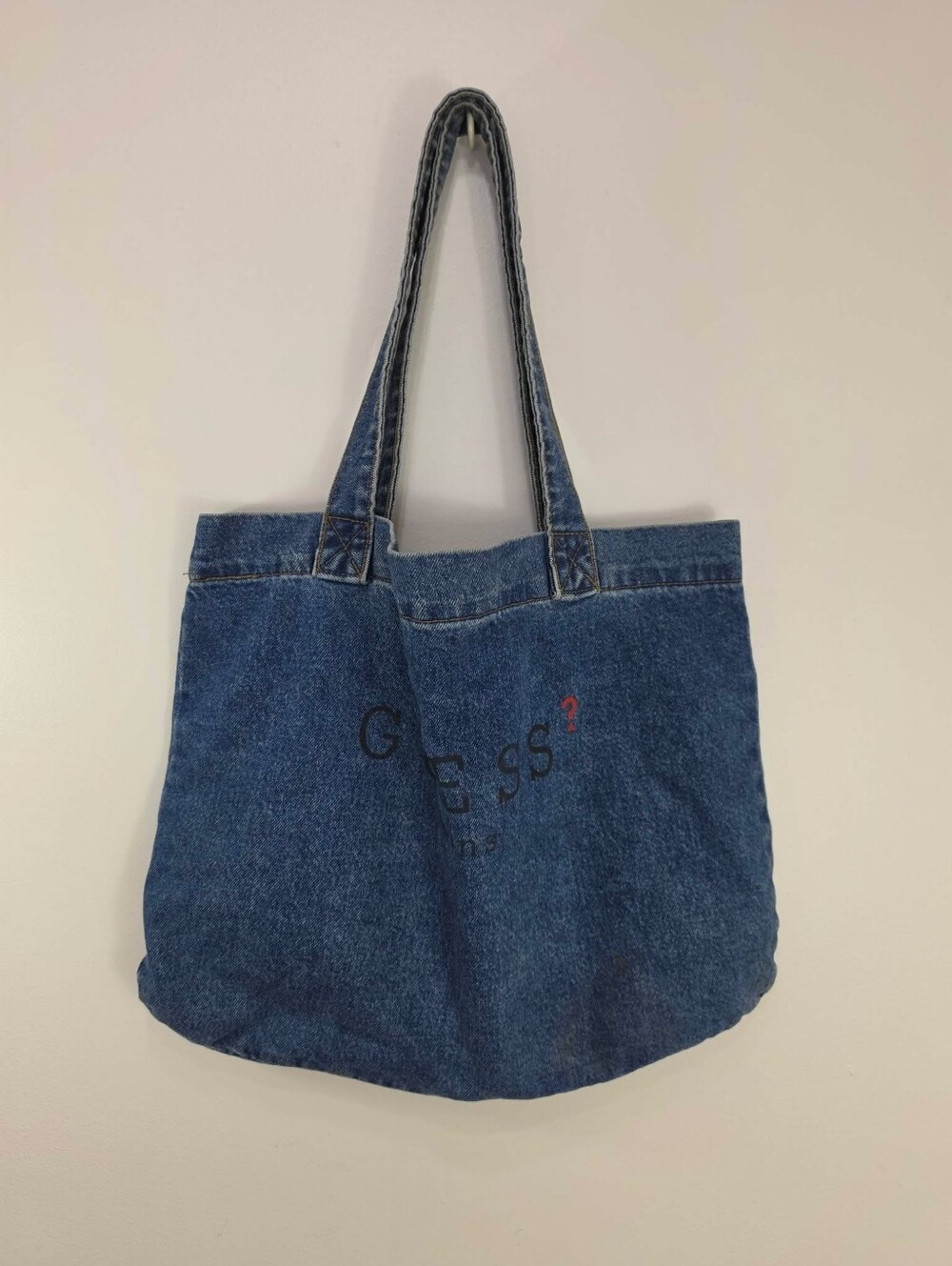 Guess Blue Denim Tote with Subtle Logo
